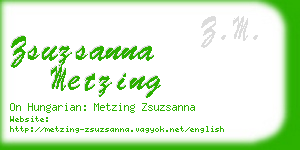 zsuzsanna metzing business card